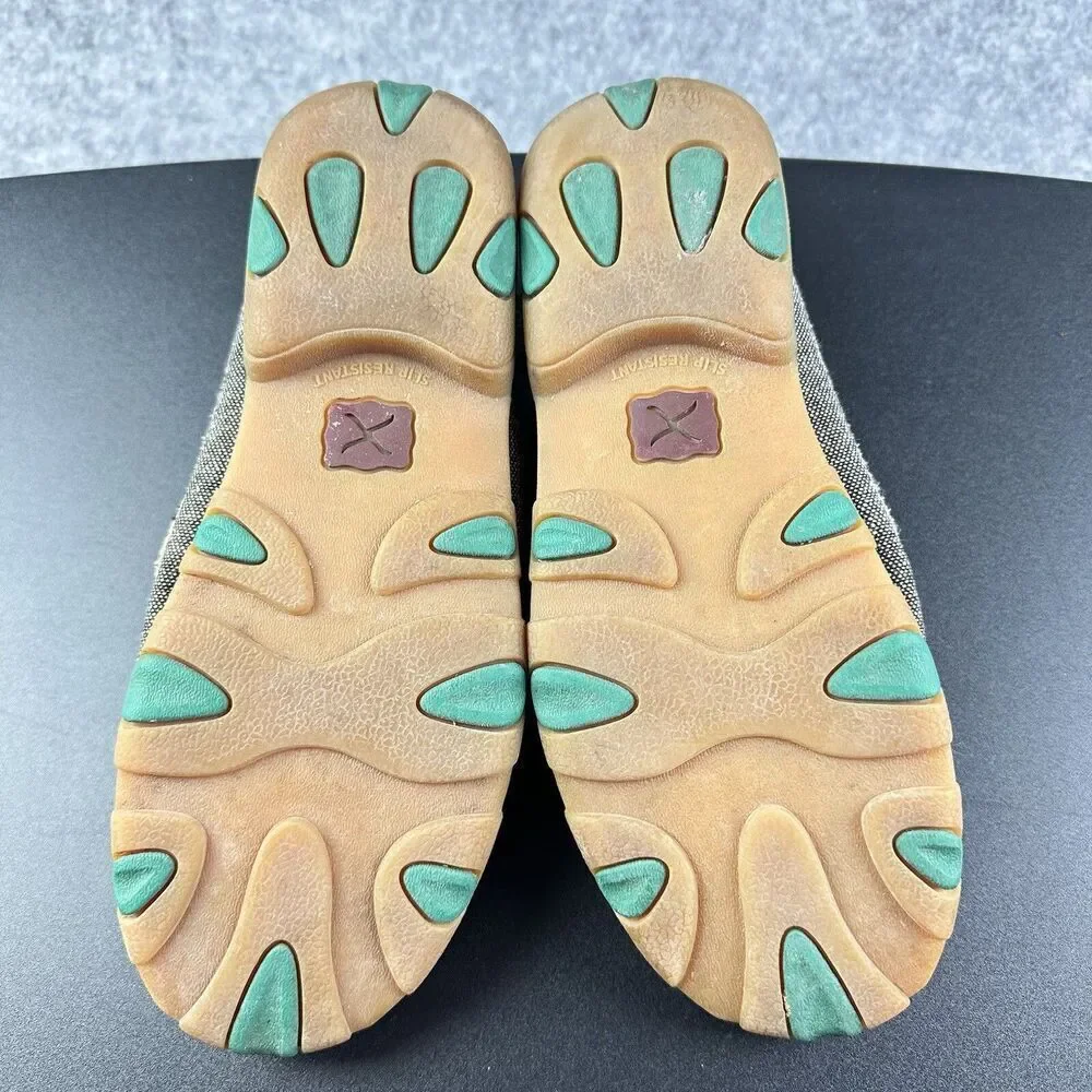 Twisted X ECO Boat Shoes Driving Mocs Womens 6.5M WDM0085 Western Outdoors Teal